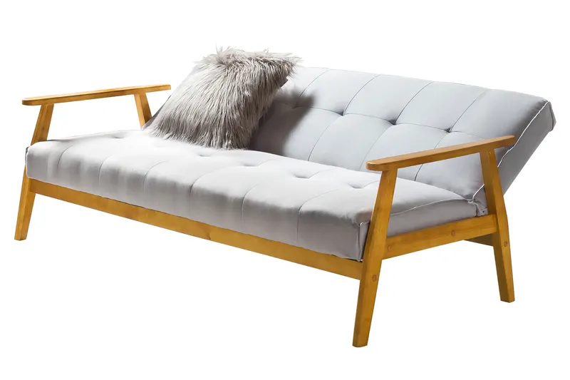 Schlafsofa 190 × 85 × 81 cm, hellgrau, Ansicht 2