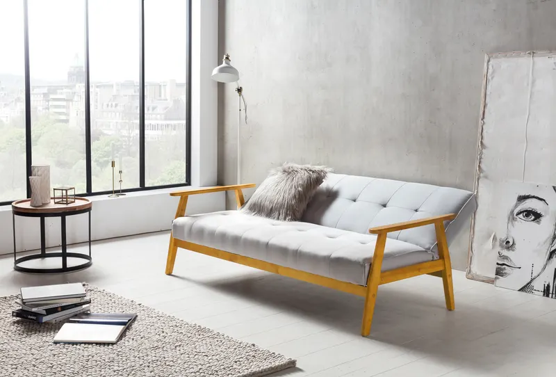 Schlafsofa 190 × 85 × 81 cm, hellgrau, Ansicht 5