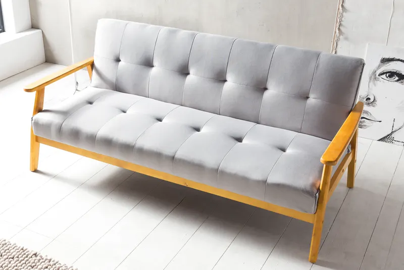 Schlafsofa 190 × 85 × 81 cm, hellgrau, Ansicht 7