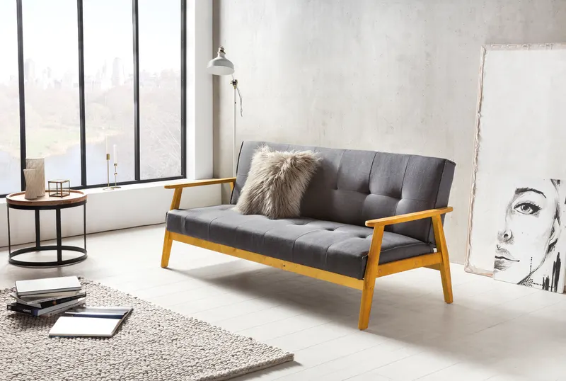 Schlafsofa 190 × 85 × 81 cm, dunkelgrau, Ansicht 4
