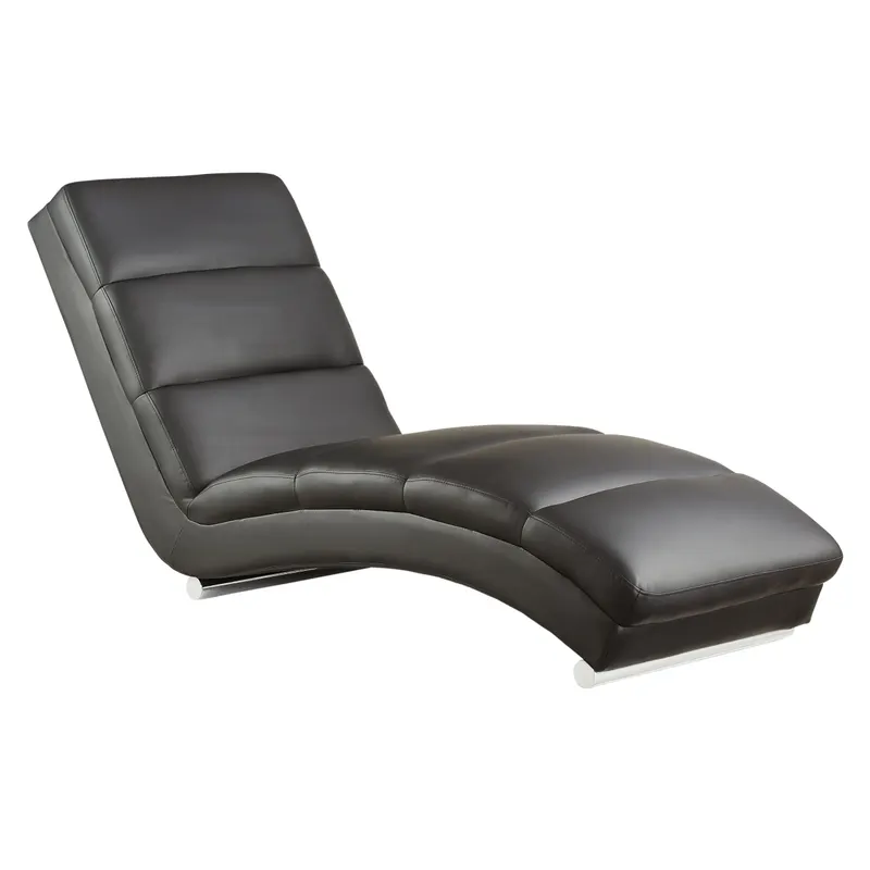 Relaxliege in Kunstleder Optik, Schwarz