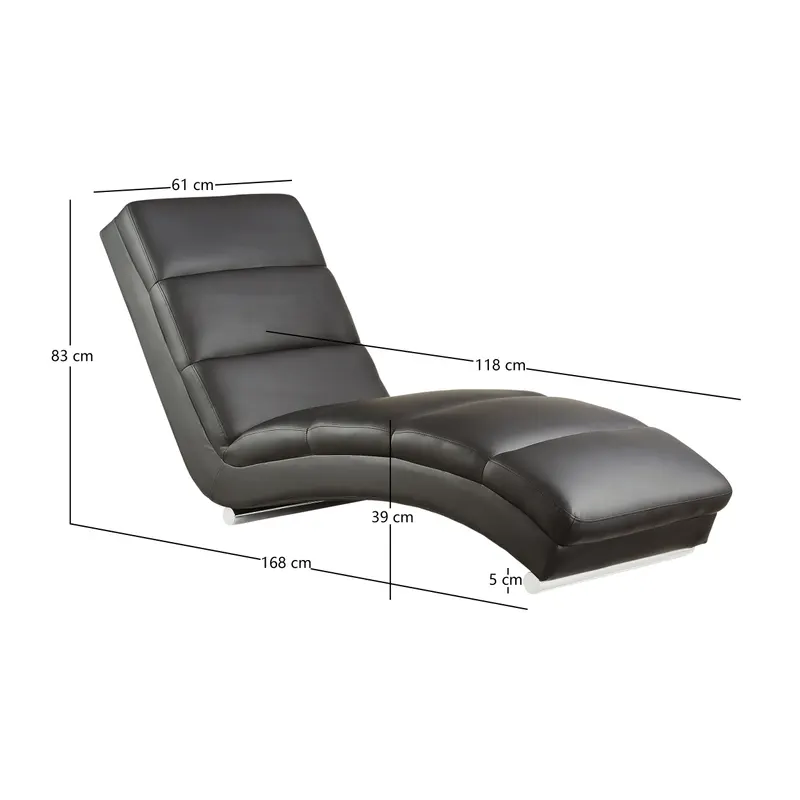 Relaxliege, schwarz in Kunstleder-Optik, Ansicht 7