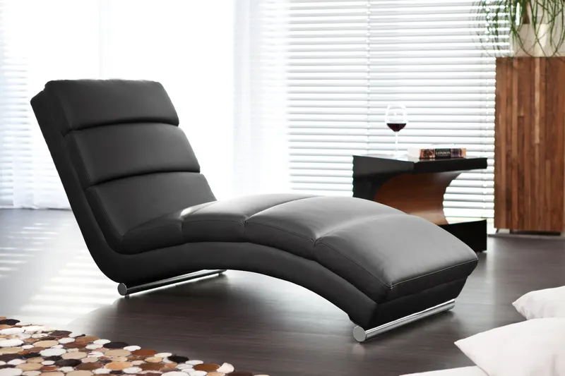 Relaxliege, schwarz in Kunstleder-Optik, Ansicht 8