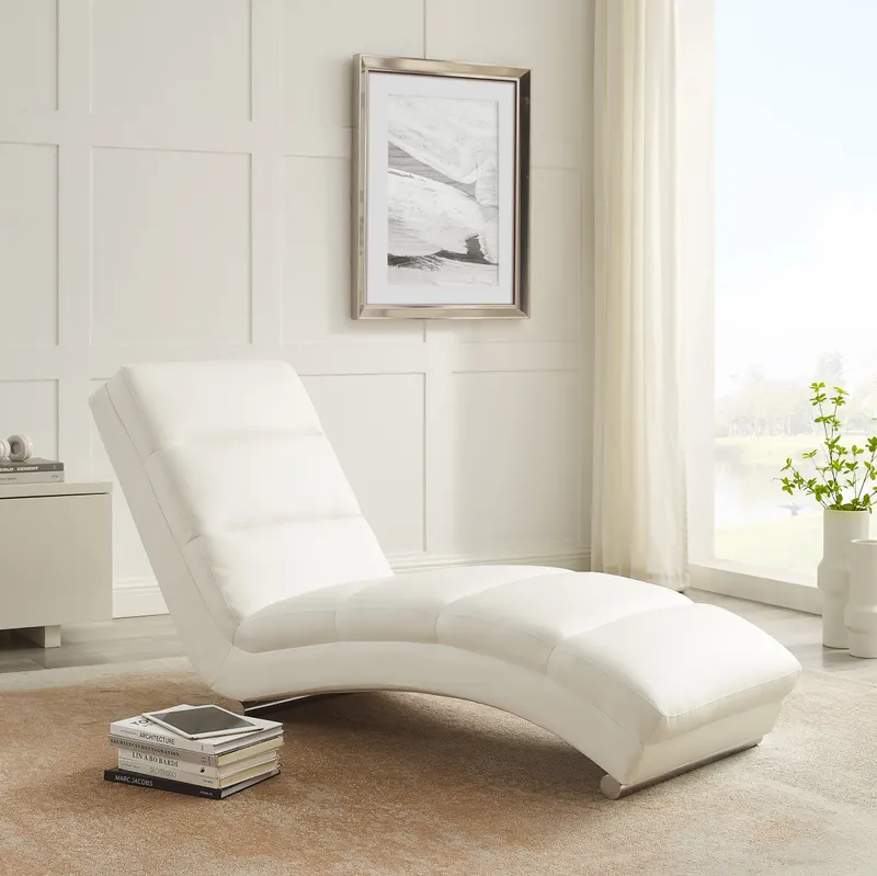 Relaxliege weiß in Kunstleder-Optik, Ansicht 6