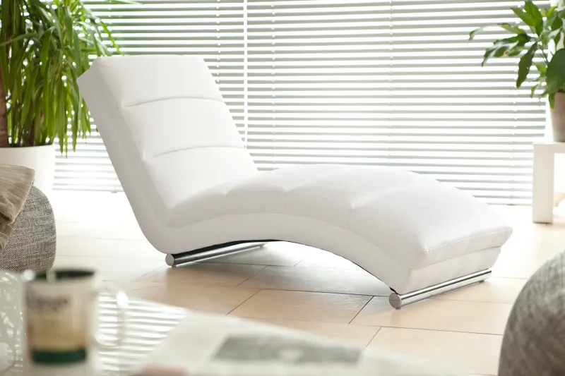 Relaxliege weiß in Kunstleder-Optik, Ansicht 8