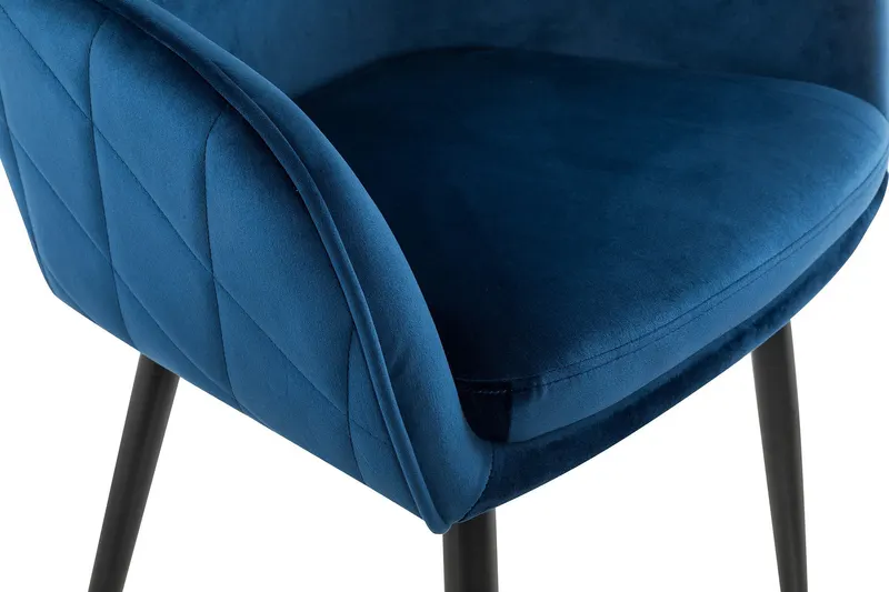 Esszimmerstuhl blau mit Samtbezug, Ansicht 5