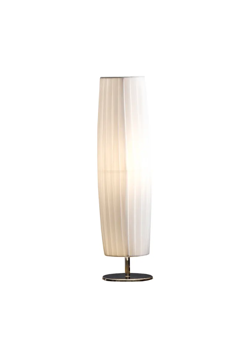 Tischlampe 60 cm rund, weiß und chrom, Ansicht 2