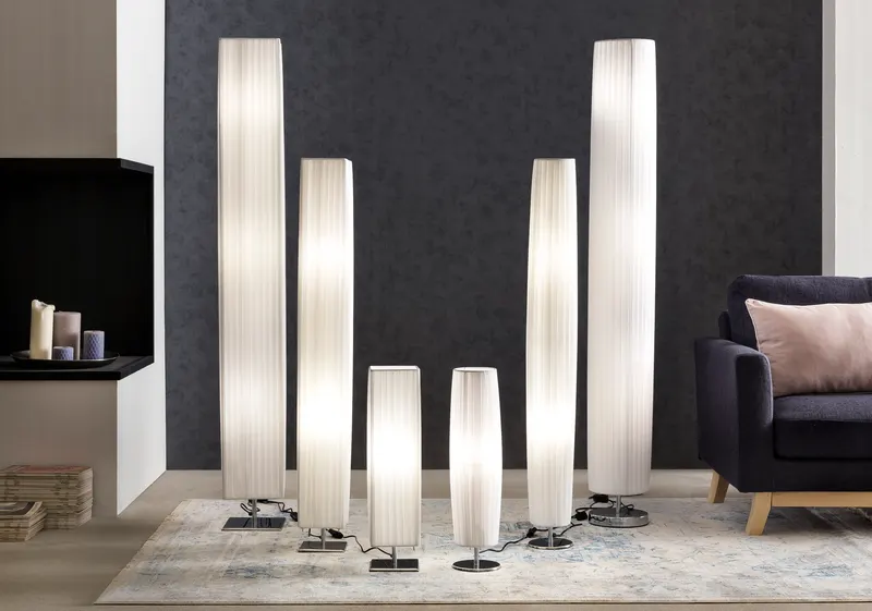 Stehlampe 160 cm rund weiß, chrom, Ansicht 3