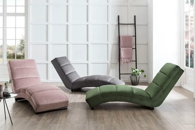 Chaiselongue rose Samt, Ansicht 3