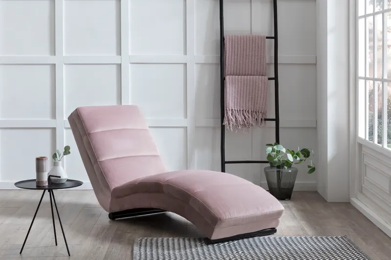 Chaiselongue rose Samt, Ansicht 4