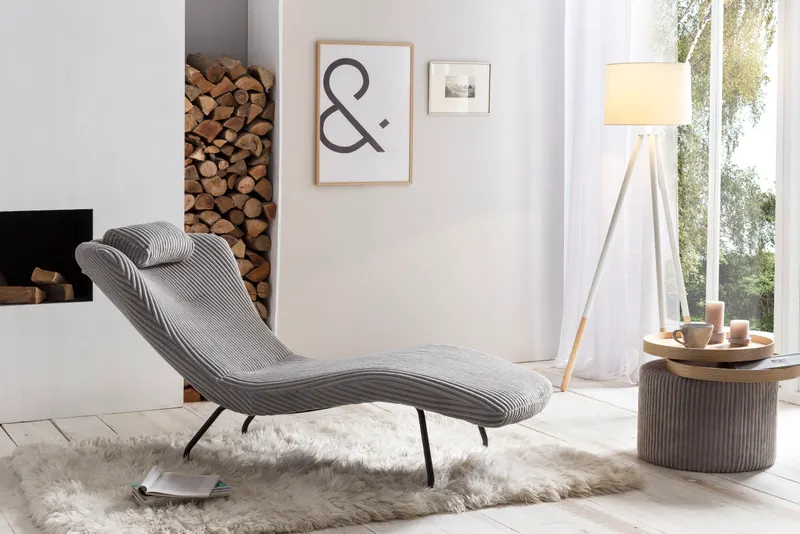 Relaxliege hellgrau mit Texturstoff, Ansicht 6