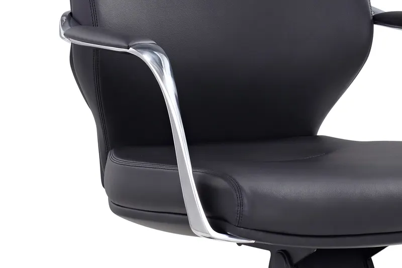 Bürostuhl Kunstleder-Optik schwarz, Ansicht 4