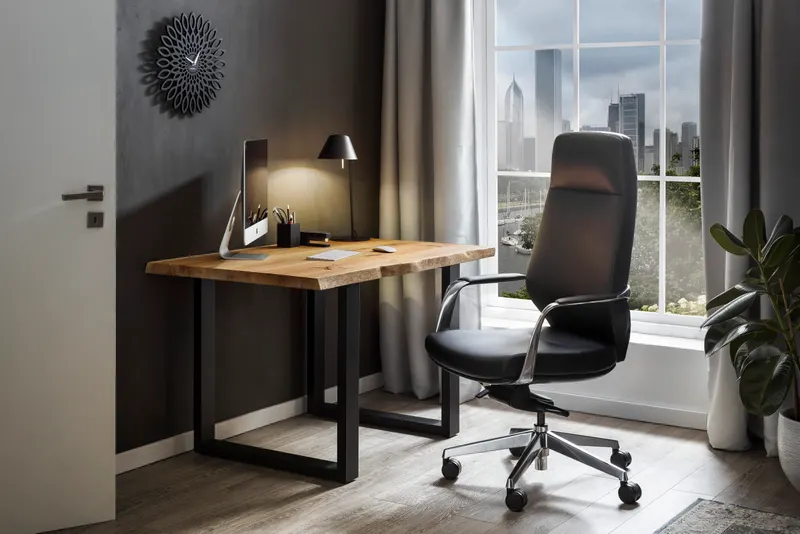 Bürostuhl Kunstleder-Optik schwarz, Ansicht 6