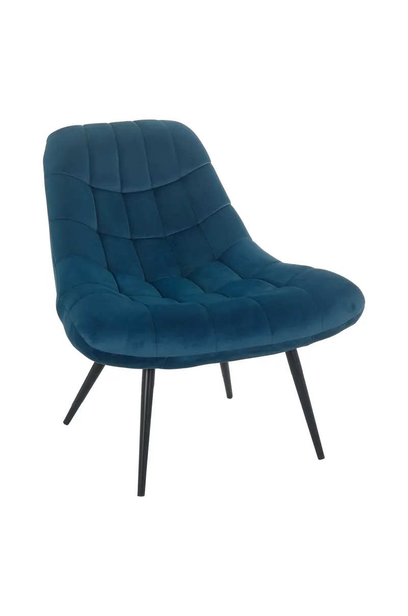 Sessel XXL Samt blau, Metall schwarz, Ansicht 2