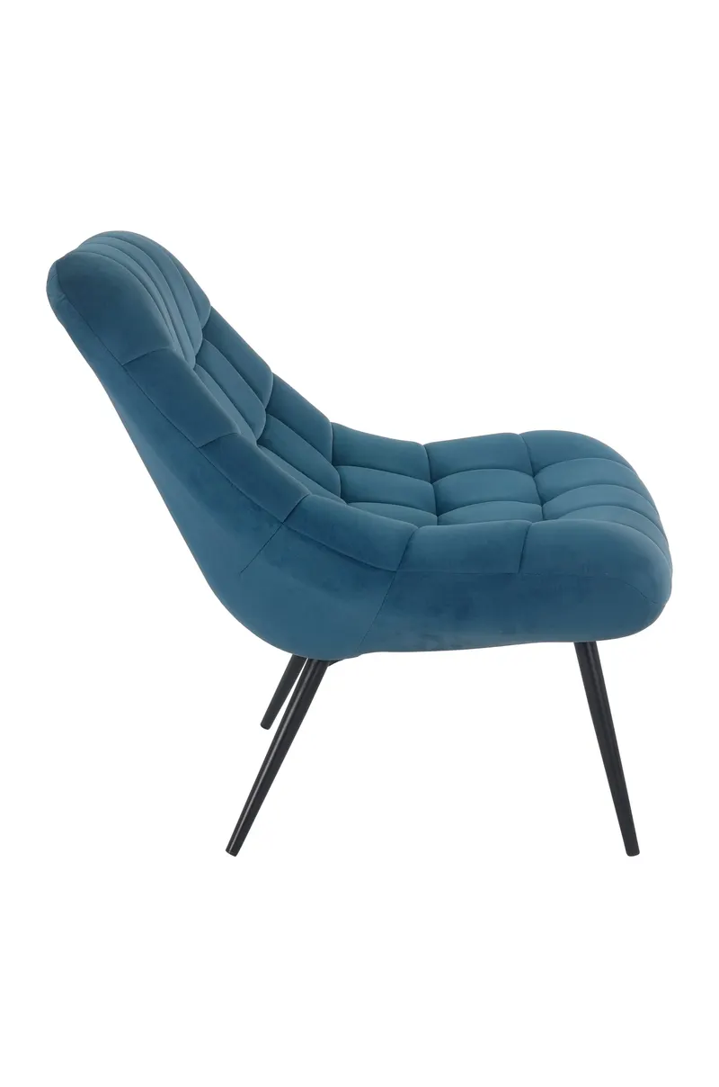 Sessel XXL Samt blau, Metall schwarz, Ansicht 3