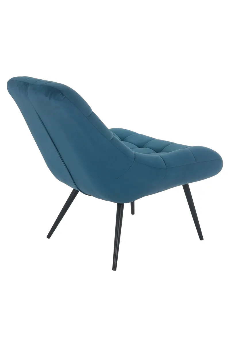 Sessel XXL Samt blau, Metall schwarz, Ansicht 4