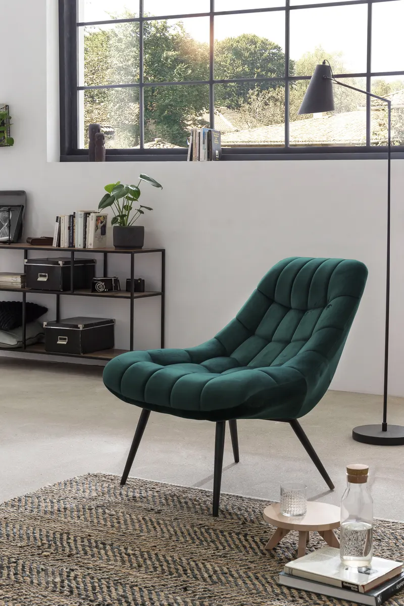 Sessel XXL Samt grün, Metall schwarz, Ansicht 6