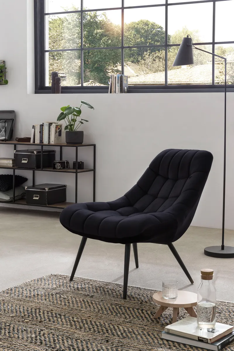 Sessel XXL Samt schwarz, Metall schwarz, Ansicht 6
