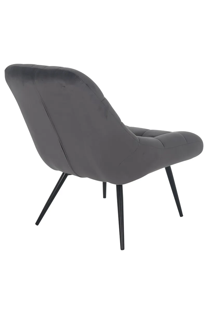 XXL-Sessel grau aus Samt mit schwarzem Metallgestell, Ansicht 4