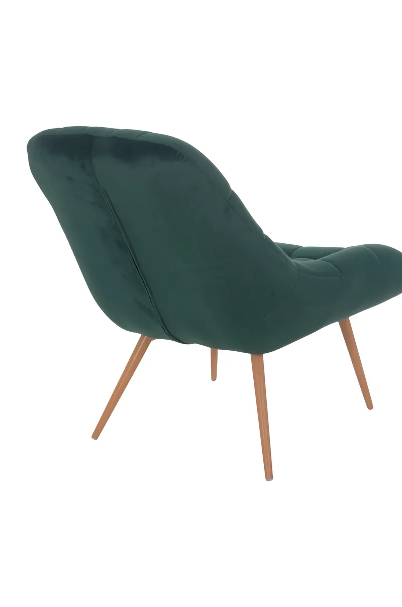 Sessel XXL Samt grün Metall Holzoptik, Ansicht 4