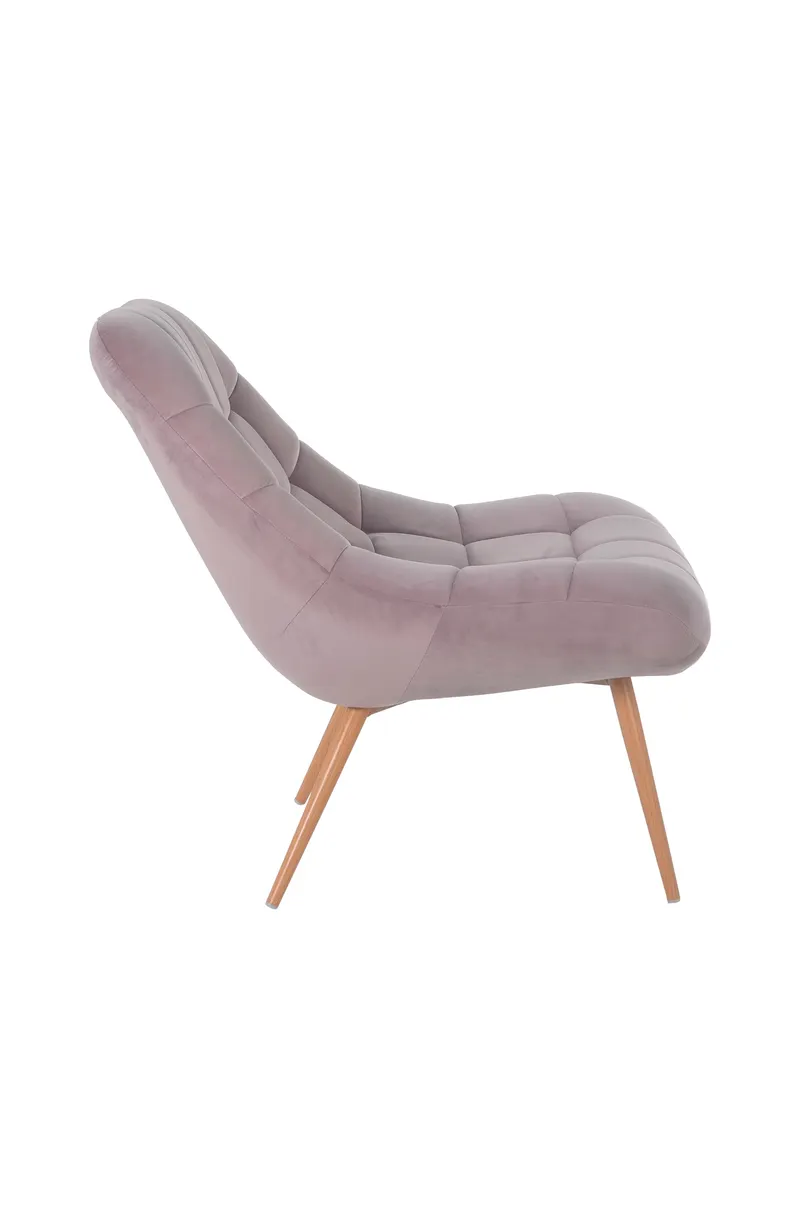 Sessel XXL Samt rosa Metall Holzoptik, Ansicht 3