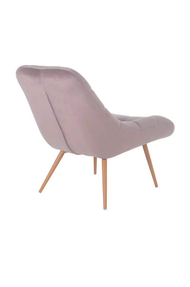 Sessel XXL Samt rosa Metall Holzoptik, Ansicht 4