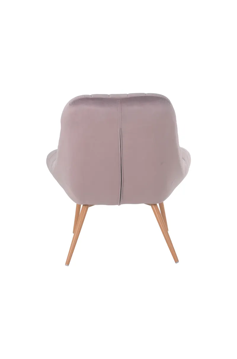 Sessel XXL Samt rosa Metall Holzoptik, Ansicht 5