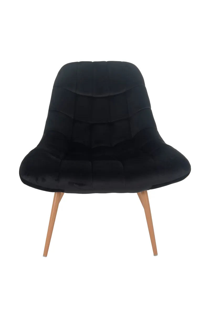 Sessel XXL Samt schwarz Metall Holzoptik, Ansicht 1