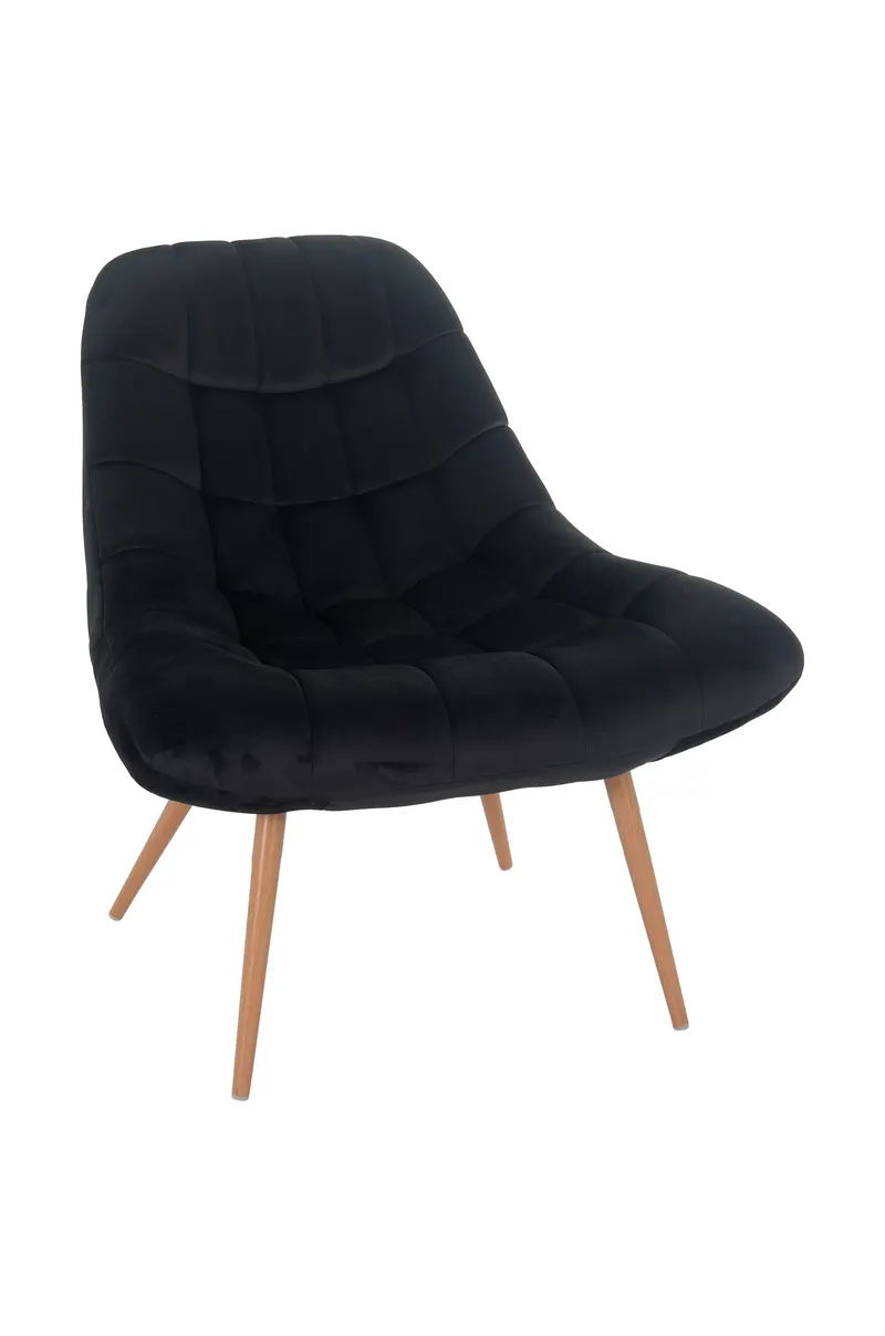 Sessel XXL Samt schwarz Metall Holzoptik, Ansicht 2