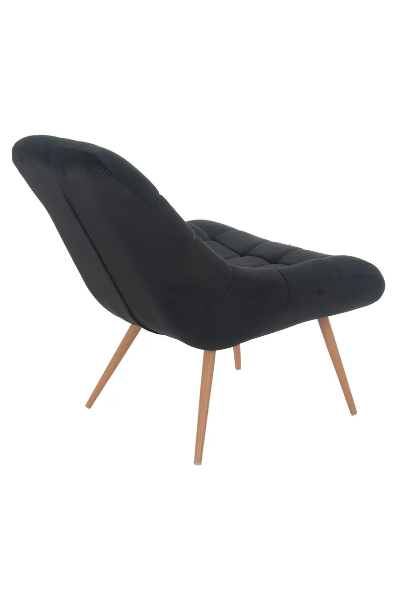 Sessel XXL Samt schwarz Metall Holzoptik, Ansicht 4