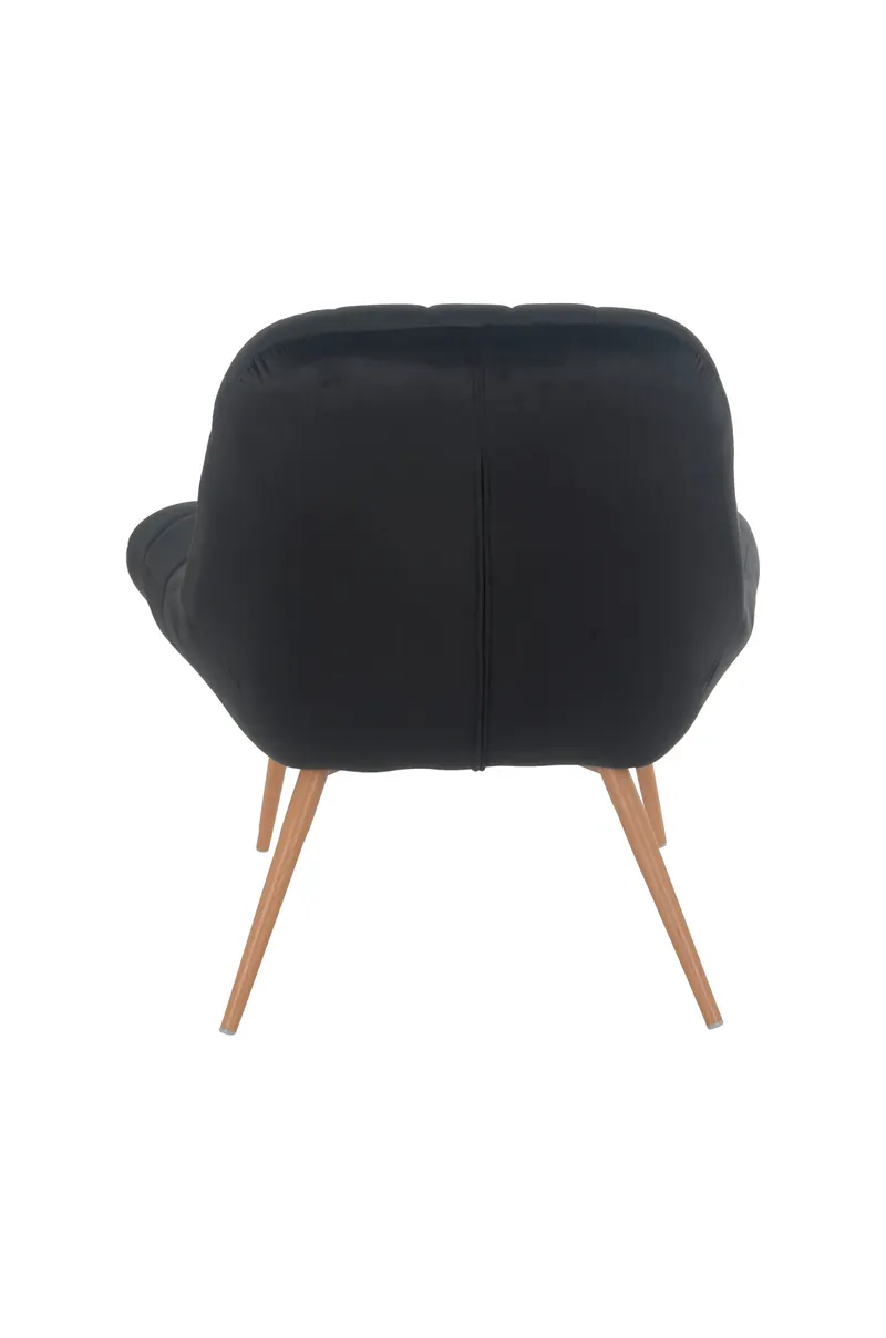 Sessel XXL Samt schwarz Metall Holzoptik, Ansicht 5