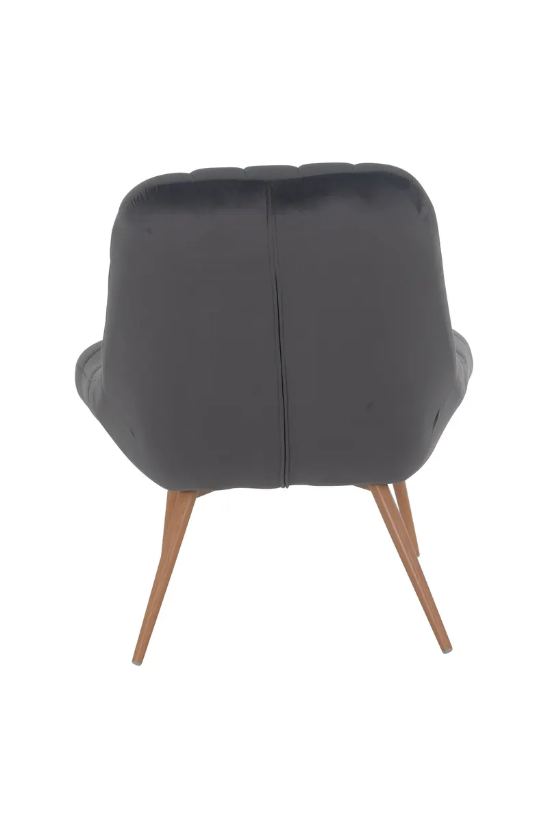 Sessel XXL Samt grau Metall Holzoptik, Ansicht 5