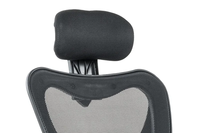 Bürostuhl schwarz mit Kopfstütze aus Mesh, Ansicht 4