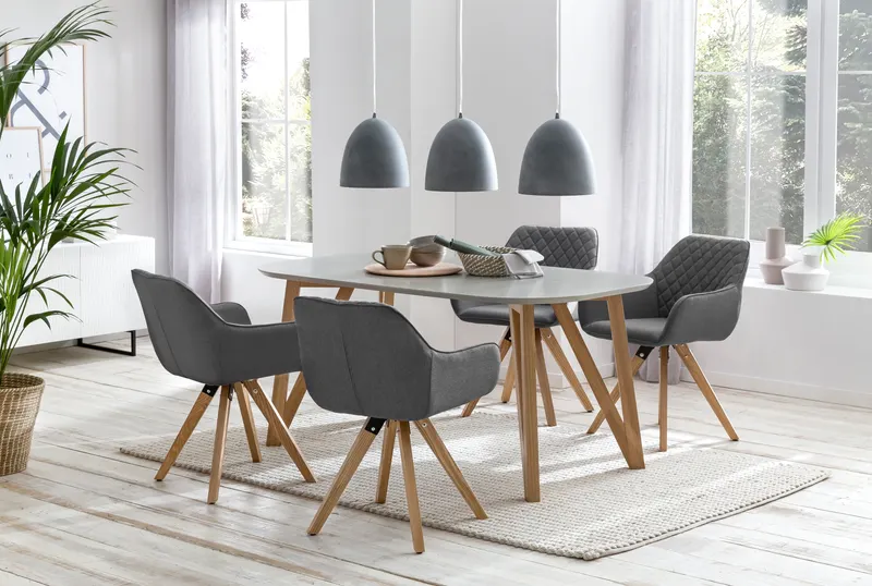 Esstisch 120 × 80 × 76 cm, grau/Eiche, Ansicht 6