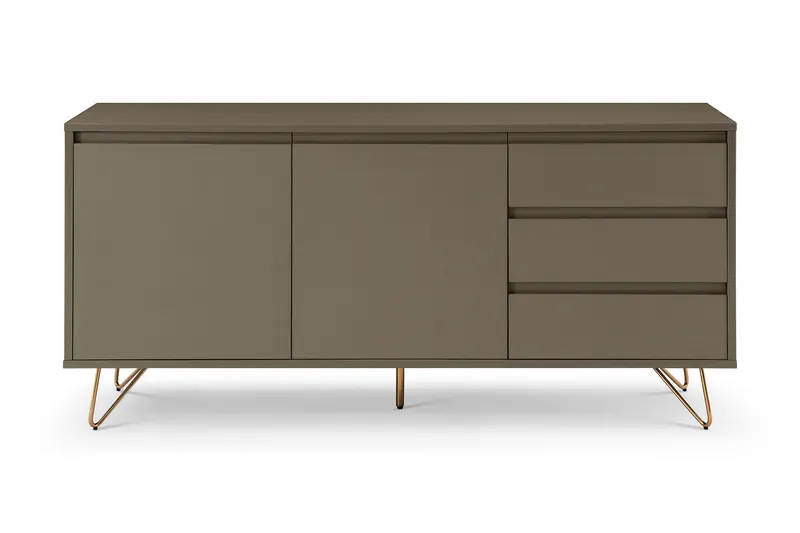 Lotta Sideboard mit 2 Türen und 3 Schubladen, Grau/Gold