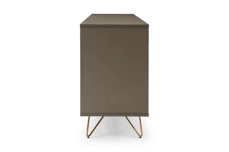 Sideboard mit 2 Türen und 3 Schubladen, Grau/Gold, Ansicht 4