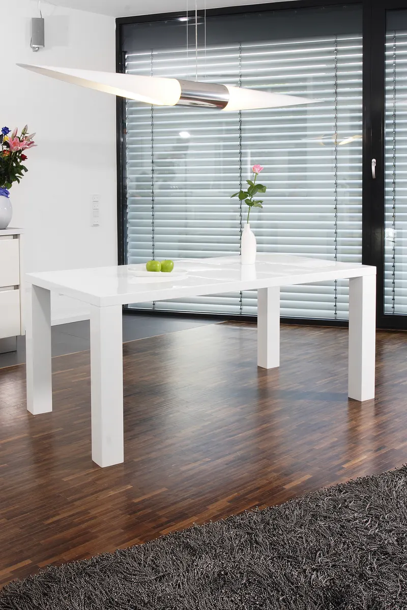 Essgruppe 160 × 90 cm, weiß und schwarz, Ansicht 2