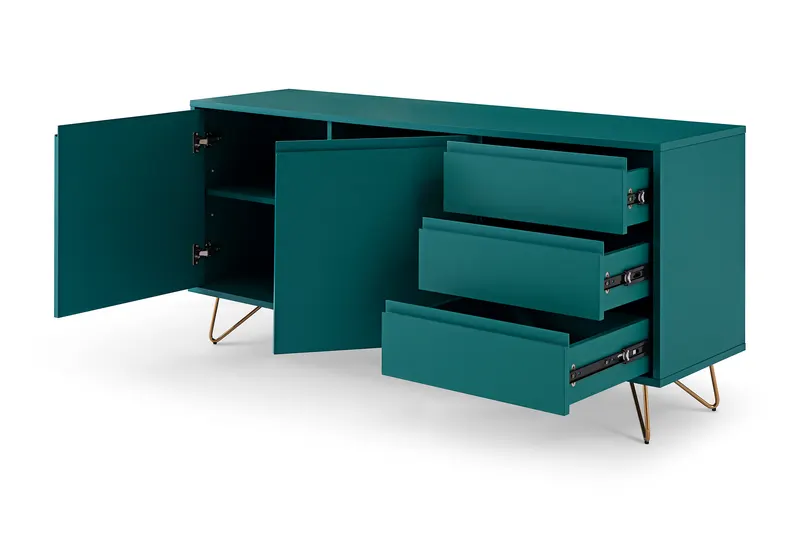 Sideboard mit 2 Türen und 3 Schubladen, blau, Ansicht 3