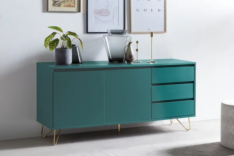 Sideboard mit 2 Türen und 3 Schubladen, blau, Ansicht 6