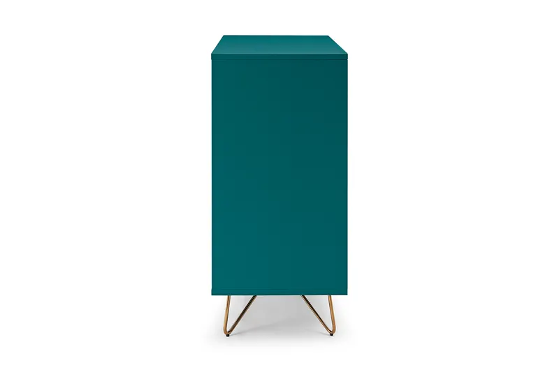 Kommode mit 4 Schubladen, blau und goldfarben, Ansicht 4