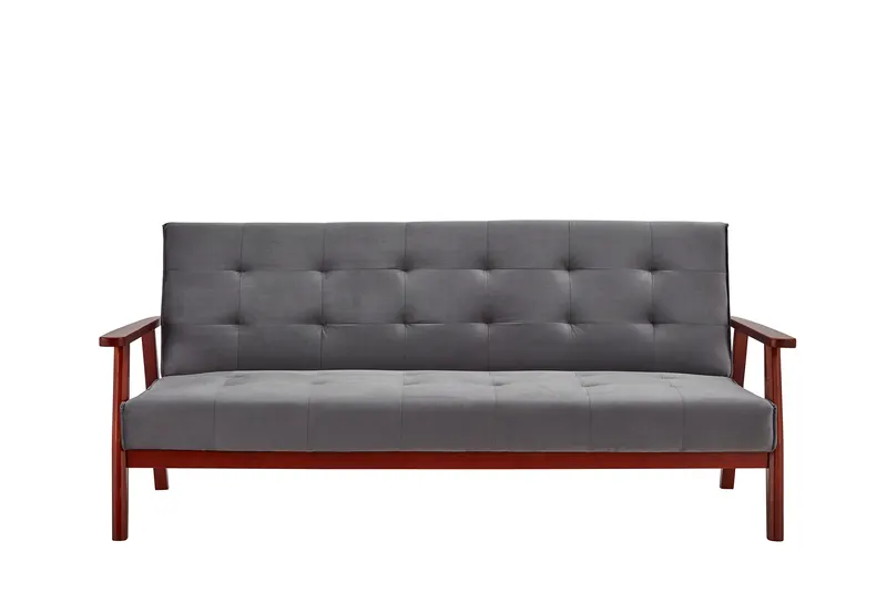 Schlafsofa skandinavisch Samt dunkelgrau, Ansicht 2