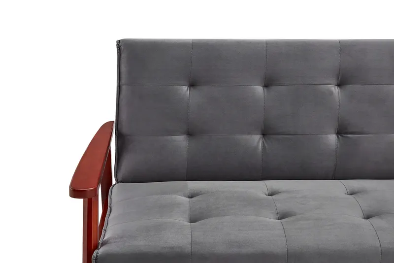 Schlafsofa skandinavisch Samt dunkelgrau, Ansicht 5