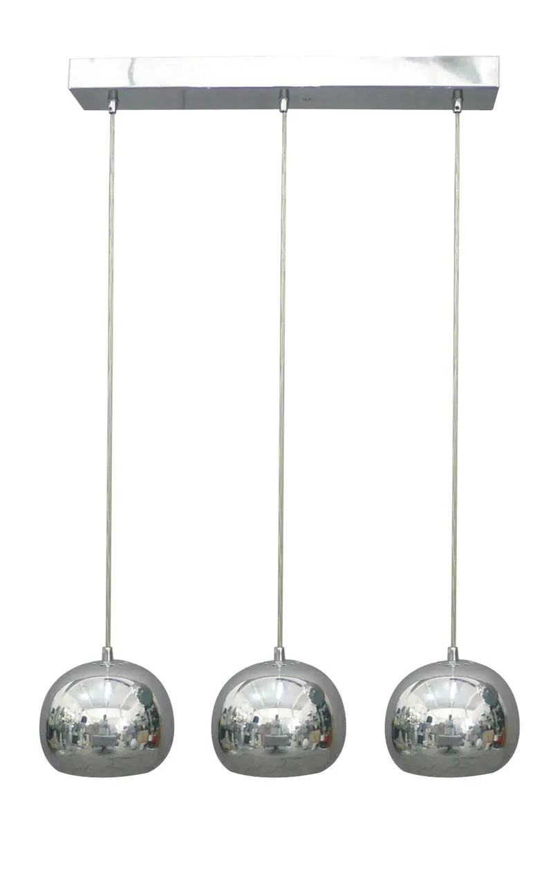 Lumes Hängelampe, 3-flammig, chromfarben