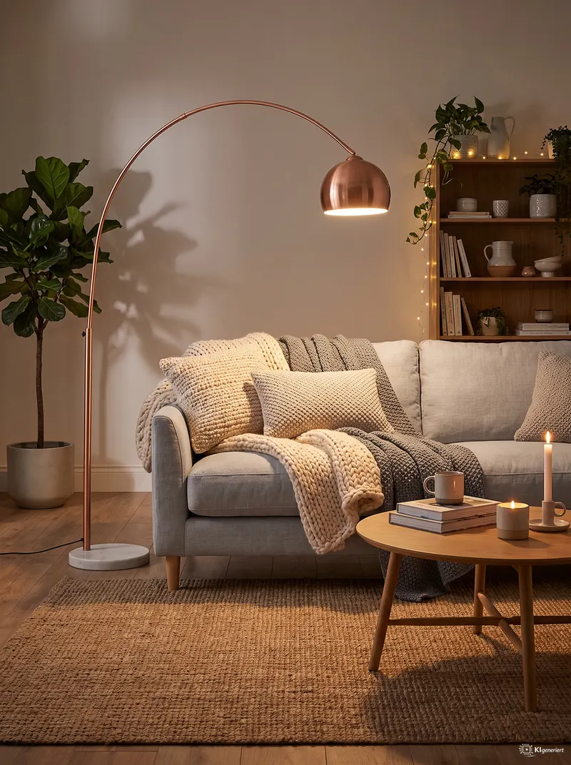 Bogenlampe Kupfer mit Marmorfuß, Ansicht 6