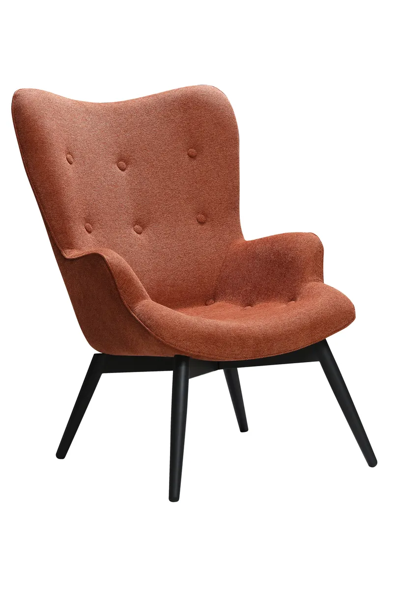 Sessel mit kupferfarbenem Strukturstoff, Ansicht 1