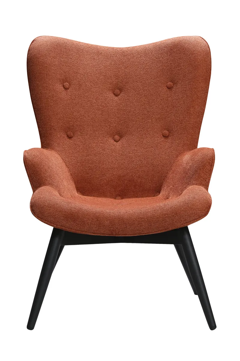 Sessel mit kupferfarbenem Strukturstoff, Ansicht 2