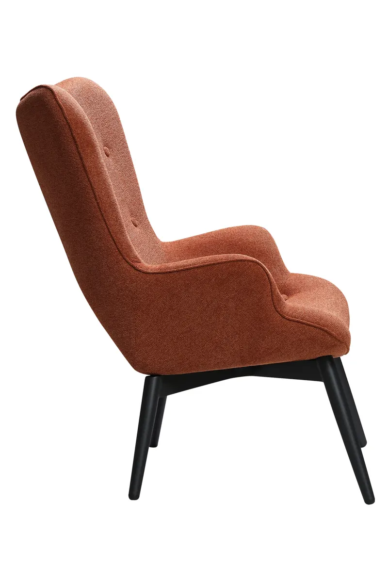 Sessel mit kupferfarbenem Strukturstoff, Ansicht 3