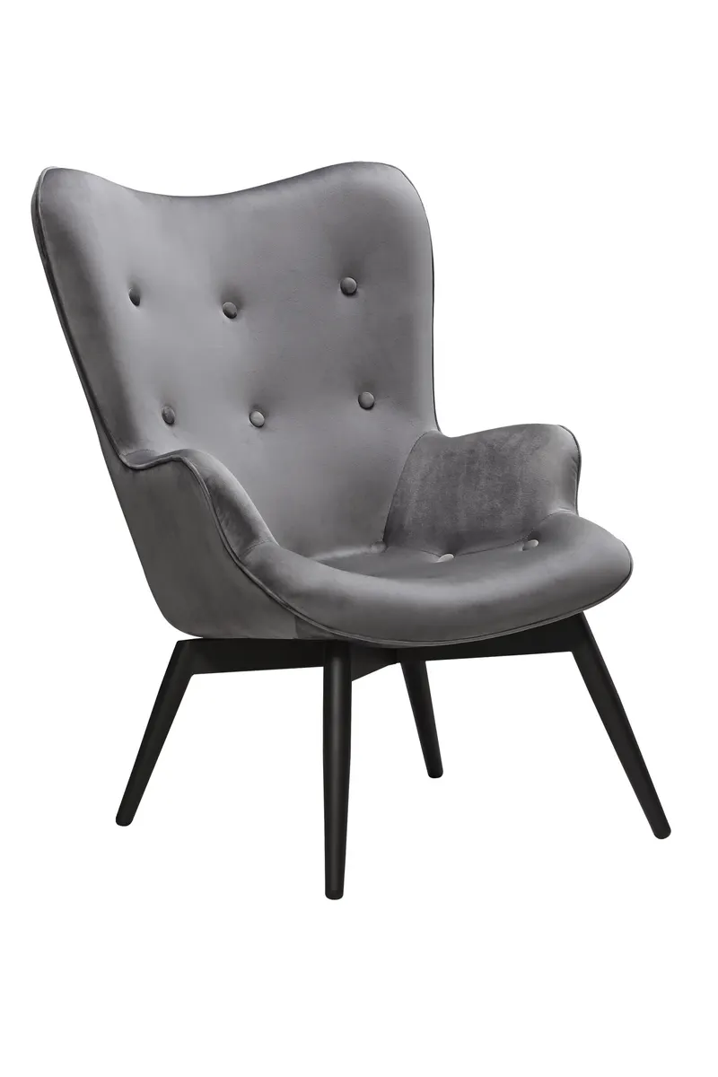 Sessel Grau Samt, Ansicht 1