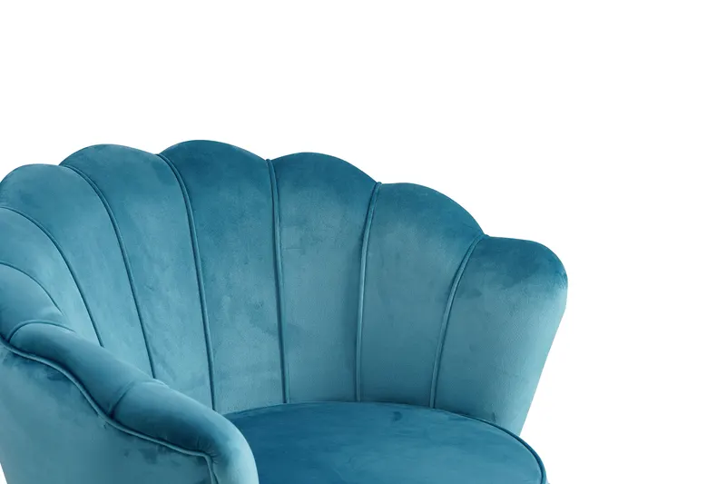 Muschelsessel aus Samt Blau, Ansicht 4