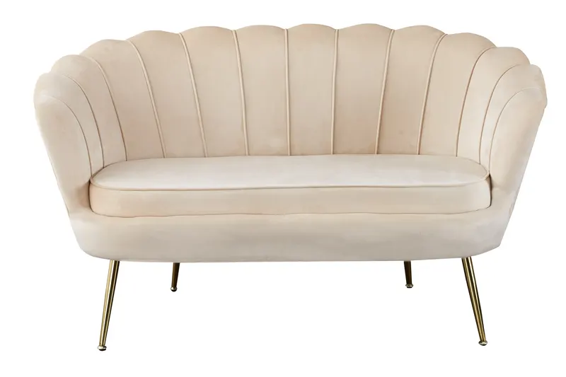 Muschelsofa aus Samt Beige, Ansicht 2